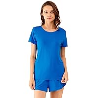 WiWi Viscose from Bamboo Pajamas Set for Women Soft Short Sleeve with Shorts Summer Plus Size Pjs Sets Sleepwear S-4X