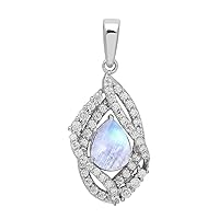Multi Choice Pear Shape Gemstone 925 Sterling Silver Single Stone Cluster Accents Pendant Jewelry