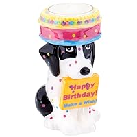 Animal World - Foxhound Puppy with Birthday Cake Candle Holder