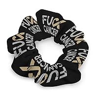 Fuck Cancer Cute Hair Ties Scrunchies Comfortable Elastic Hair Bands Rope Accessories for Women Gifts