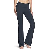 TSLA Womens Bootcut Yoga Pants with Pockets, Tummy Control High Waist Bootleg Yoga Pants, 4 Way Stretch Workout Pants