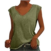 Tank Tops for Women 2023 Trendy Sleeveless T-Shirt V Neck Casual Blouse Ladies Summer Graphic Tee Basic Tops