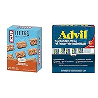 Minis Crunchy Peanut Butter 20 Pack + Advil Pain Reliever 50x2 Coated Tablets
