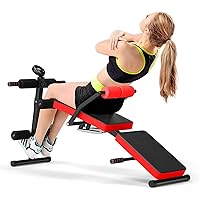 Multi-function Sit Up Bench, Adjustable Weight Bench with 5 Positions, Smart LCD Monitor, Heavy-duty Steel Frame, Foldable Workout Bench for Home Gym Fitness & Strength Training