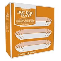 1500 Paper Hot Dog Trays | White Hot Dog Wrappers | 8 Inch Hotdog Tray Holders Plates | Disposable Fluted Hotdog Boats | Hotdog Container - Concession Stand Trays - Hot Dog Cart Accessories