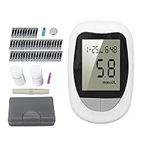 Blood Glucose Monitor Kit with 50 Blood Test Strips, 50 Lancets, Lancing Device, LCD Display Blood Sugar Test Kit, Automatic Diabetes Testing Kit for Home Blood Sugar Monitor