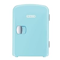 Chefman - Iceman Mini Portable Blue Personal Fridge Cools Or Heats & Provides Compact Storage For Skincare, Snacks, Or 6 12oz Cans W/ A Lightweight 4-liter Capacity To Take On The Go