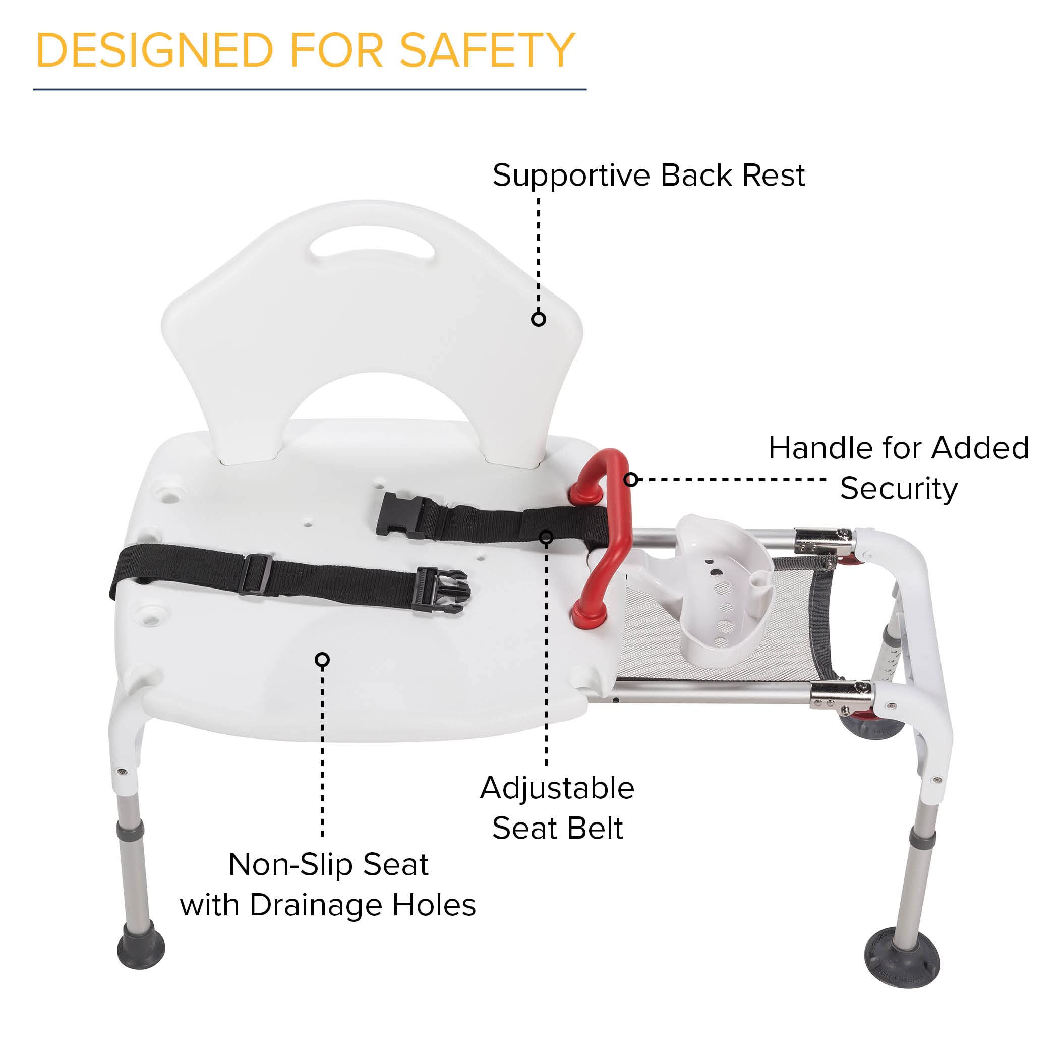 Drive Medical RTL12075 Folding Universal Sliding Transfer Bench