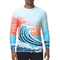 VAYAGER Men's Swim Shirts UPF 50+ Rash Guard Long Sleeve Quick Dry T-Shirt Loose Fit Water Fishing UV Protection Shirts
