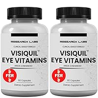 Eye Vitamins Enhanced Absorption AREDS 2 Plus Formula 20mg Lutein, 10mg Zeaxanthin, Bilberry, Eyebright, Zinc, ALA, Quercetin & Other Proven Ingredients to Fight Eye Problems
