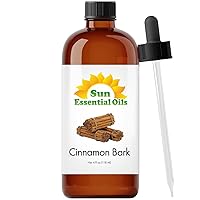 Sun Essential Oils - Cinnamon Bark 4oz Bottle for Humidifier, Diffuser, Soaps, Candles, Hair and Skin Care
