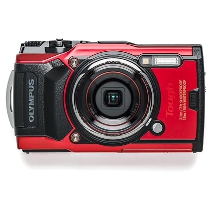 OM SYSTEM OLYMPUS TG-6 Red Underwater camera, Waterproof, Freeze proof, High Resolution Bright, 4K Video 44x Macro shooting