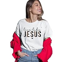 Love Like Jesus Leopard Lover Christian Fall Season Tshirt