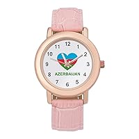 Love Azerbaijan Casual Watches for Women Classic Leather Strap Quartz Wrist Watch Ladies Gift
