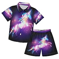 Toddler Baby Boy Short Sleeve Button Down Shirt & Shorts Set Boy Summer Outfit Sets 3-10 Years Old
