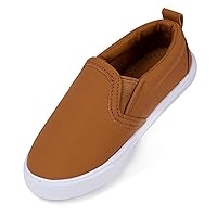 Boys Leather Slip on Sneakers Casual Leather