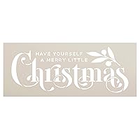 Merry Little Christmas Stencil by StudioR12 | Craft DIY Winter Holiday Song Home Decor | Craft & Paint Wood Sign Reusable Mylar Template | Select Size (20.25 x 8.25 inch)