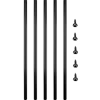 VEVOR Balusters 26 Inch-51 Pack Staircase with Screws Round Aluminum Railing, for Outdoor Stair Deck Porch, Black, 51 Count