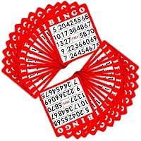 100 Pack of Red Bingo Cards - All Different Numbering!