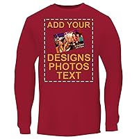 Custom Personalized Men's Long Sleeve Tee - Printed Image & Text - Your Design Here