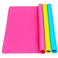 3 Pack Silicone mat Large Silicone Sheets for Crafts, Liquid, Resin Jewelry Casting Molds Mat, Silicone Placemat 15.7” x 11.8” (Blue & Rose Red & Green)
