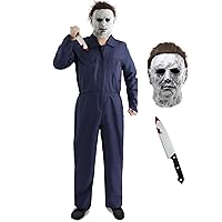 Kid/Adult Michael Myers Costume For Men Jumpsuit With Mask Horror Killer Cosplay Props Knife Halloween Cosplay