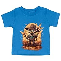 Cartoon Print Baby Jersey T-Shirt - Unique Baby T-Shirt - Bright T-Shirt for Babies