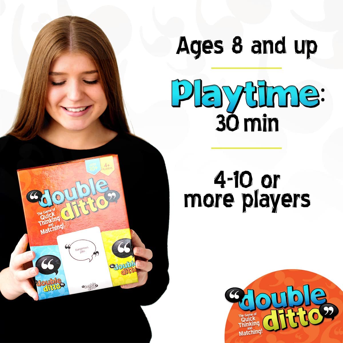 Double Ditto - A Hilarious Family Party Word Board Game - Family Games -Games for Kids Ages 8-12, Teens, & Adults - Family Games for Game Night - Family Games for Kids and Adults