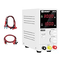 DC Power Supply Variable 30V 10A, 4-Digital LED Display, Precision Adjustable Regulated Switching Power Supply Digital with Alligator Leads US Power Cord