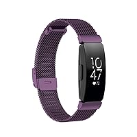 Metal Mesh Watch Band Compatible with Fitbit Inspire/Inspire HR, Stainless Steel Replacement Strap Quick Release Adjustable Wristband for Women Men