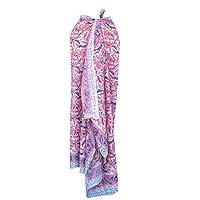 100% Cotton Hand Block Print Sarong Womens Swimsuit Wrap Cover Up Long (73
