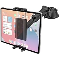 Car Dashboard Tablet Mount for Truck, Telescopic Arm Tablet Holder with Super Sticky Suction Cup, Dash Windshield Stand for iPad Pro 12.9 11 Mini Air 5 4 3, Galaxy Tabs, iPhone, 4-13