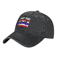 Cotton Baseball Cap Muay-Thai-Thailand-Flag-Kickboxing-Boxing Dad Hat Adjustable Polo Trucker Unisex Style Headwear Black