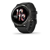 Garmin Venu 2, GPS Smartwatch with Advanced Health Monitoring and Fitness Features, Slate Bezel with Black Case and Silicone Band , 27.9 mm
