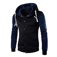 Men Tops Plus Size Casual Loose Hooded Long Sleeve Padded Sweatshirt Pullover Big Pockets