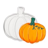 Flycalf Pumpkin Cookie Cutter Fall Thanksgiving with Plunger Stamps Holiday PLA Baking Accessories Cutter Molds Gifts for Kids Decorative Party 3.5