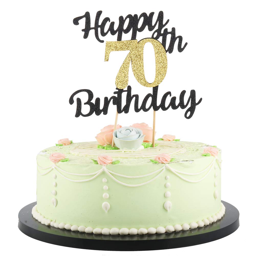 Mua LVEUD happy birthday cake topper Black Font Golden Numbers ...