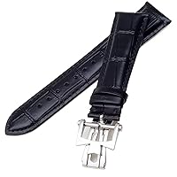 19mm 20mm 21mm 22mm Genuine Leather Watch Band for Vacheron Constantin Patrimony VC Men and Women Black Brown Cowhide Strap (Color : 10mm Gold Clasp, Size : 19mm)