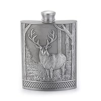 Royal Selangor Hand Finished Woodland Collection Pewter Stag Hip Flask Gift