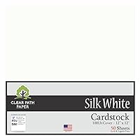 Silk White Cardstock - 12 x 12 inch - 100Lb Cover - 50 Sheets - Clear Path Paper