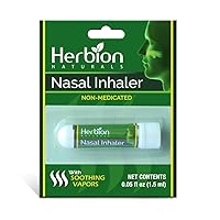 Herbion Naturals Nasal Inhaler Non-Medicated, 0.05 Fl Oz (1.5ml) - Relieves Nasal Congestion & Blockage, Sinusitis & Allergic Conditions - Menthol, Clove Oil, Eucalyptus Oil & Camphor.