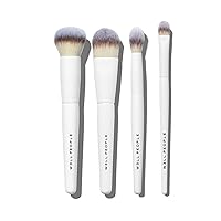 Well People Bio Complexion Brush Set, 4-Piece Face Brush Set For All Complexion Products, For Liquids, Powders & Creams, Cruelty-free Bristles