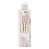 Lube Life Water-Based Prosecco Flavored Lubricant, Personal Lube for Men, Women and Couples, Made Without Added Sugar, 8 Fl Oz