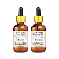 Pure Catnip Essential Oil (Nepeta cataria) with Glass Dropper Steam Distilled (Pack of Two) 100ml X 2 (6.76 oz)