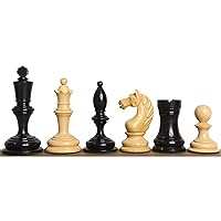 Royal Chess Mall - 1933 Botvinnik Flohr-I Soviet Chess Pieces Only Set -Ebonised Boxwood- 3.6