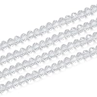 2 Strands Czech Faceted Rondelle Crystal Loose Beads 8mm Glass Spacer Crystal Clear (132-136pcs) for Jewelry Craft Making CCR801