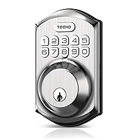 TE001 Keyless Entry Door Lock with Keypad - Smart Deadbolt Lock for Front Door with 2 Keys - Auto Lock - Easy Installation - Satin Nickel