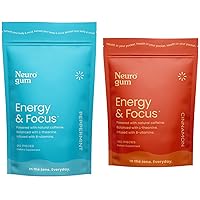 NeuroGum Energy Caffeine Gum (270 Pieces) - Sugar Free with L-theanine + Natural Caffeine + Vitamin B12 & B6 - Nootropic Energy & Focus Supplement for Women & Men - Peppermint & Cinnamon Flavor
