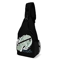 Save The Manatee Printed Crossbody Sling Backpack Multipurpose Chest Bag Daypack for Travel Hiking