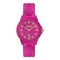 Versus Versace Tokyo R Collection Luxury Mens Watch Timepiece with a Pink Strap Featuring a Pink Case and Pink Dial